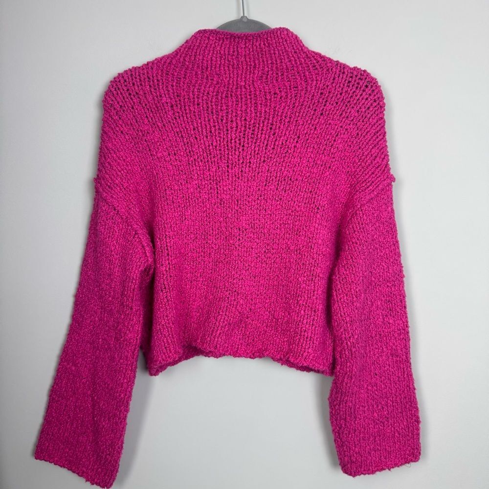 BY ANTHROPOLOGIE | Fuchsia Pink Turtleneck Sweater Flare Sleeve Women’s Size S - Picture 10 of 10